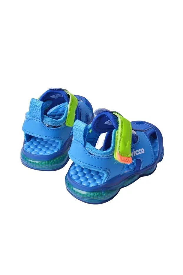 Детские сандалии для девочек с коротким каблуком Vicco, Blue — фото 3