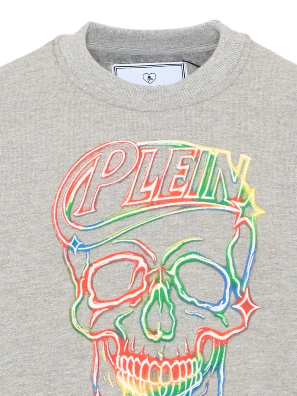 Толстовка с принтом в виде черепа Philipp Plein Junior, серый — фото 3