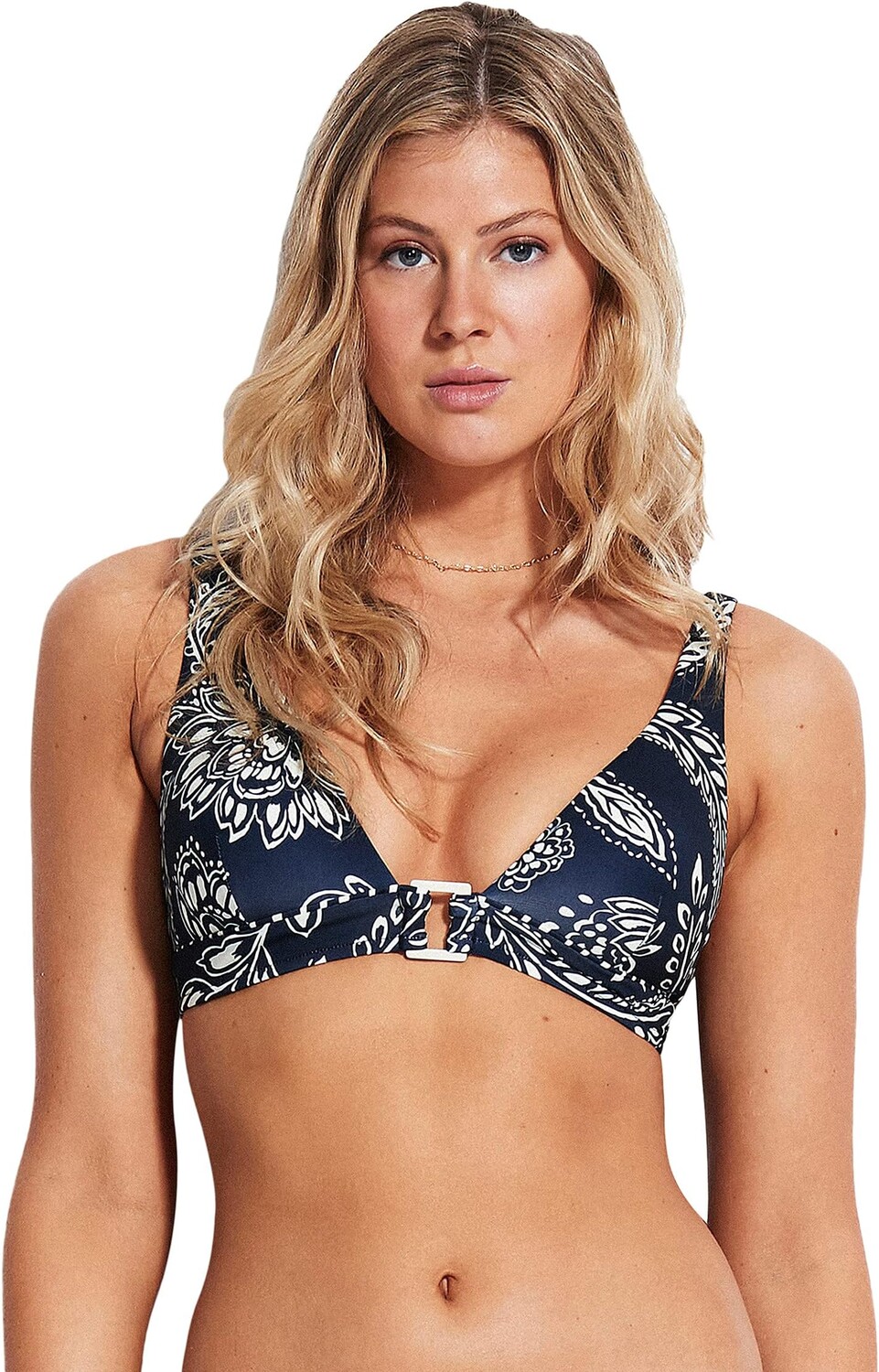 

Купальник Seafolly Folklore Longline Tri, цвет True Navy
