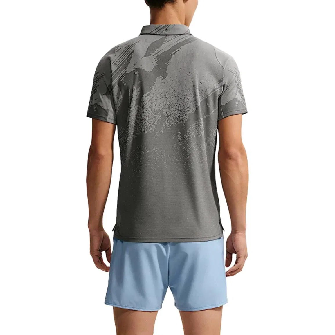 Поло Nike Dri Fit мужское черно-серо-белое — фото 4