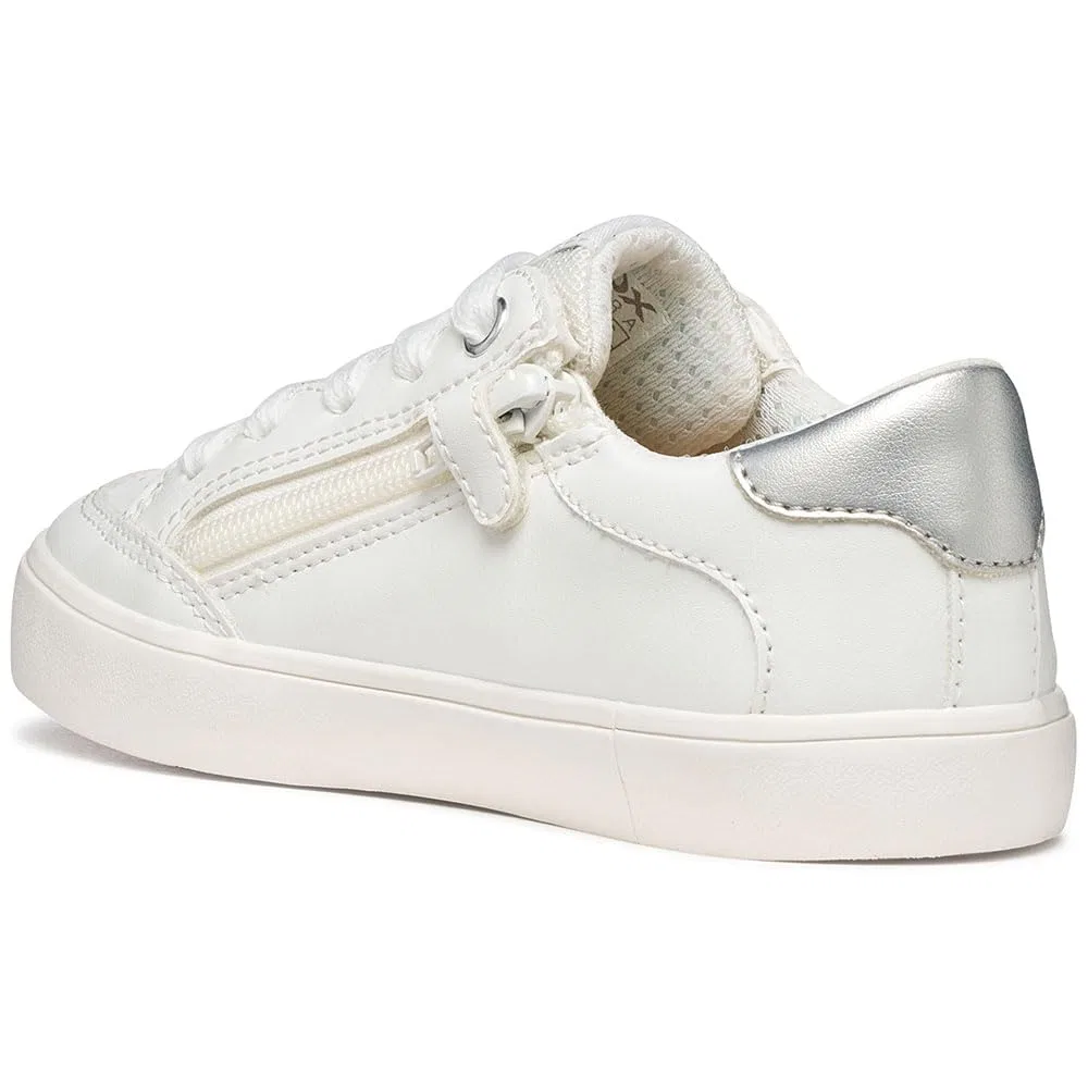 Детские кроссовки для девочек спортивные J Gisli Girl B Geox, White Lt Silver — фото 4