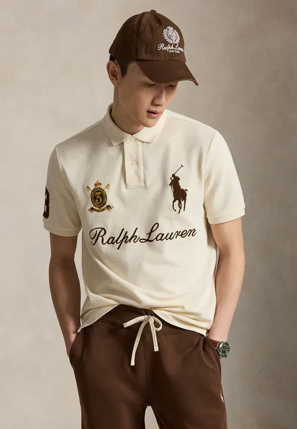 Поло хлопковое Classic Fit Big Pony Mesh Polo Shirt Polo Ralph Lauren, Guide Cream
