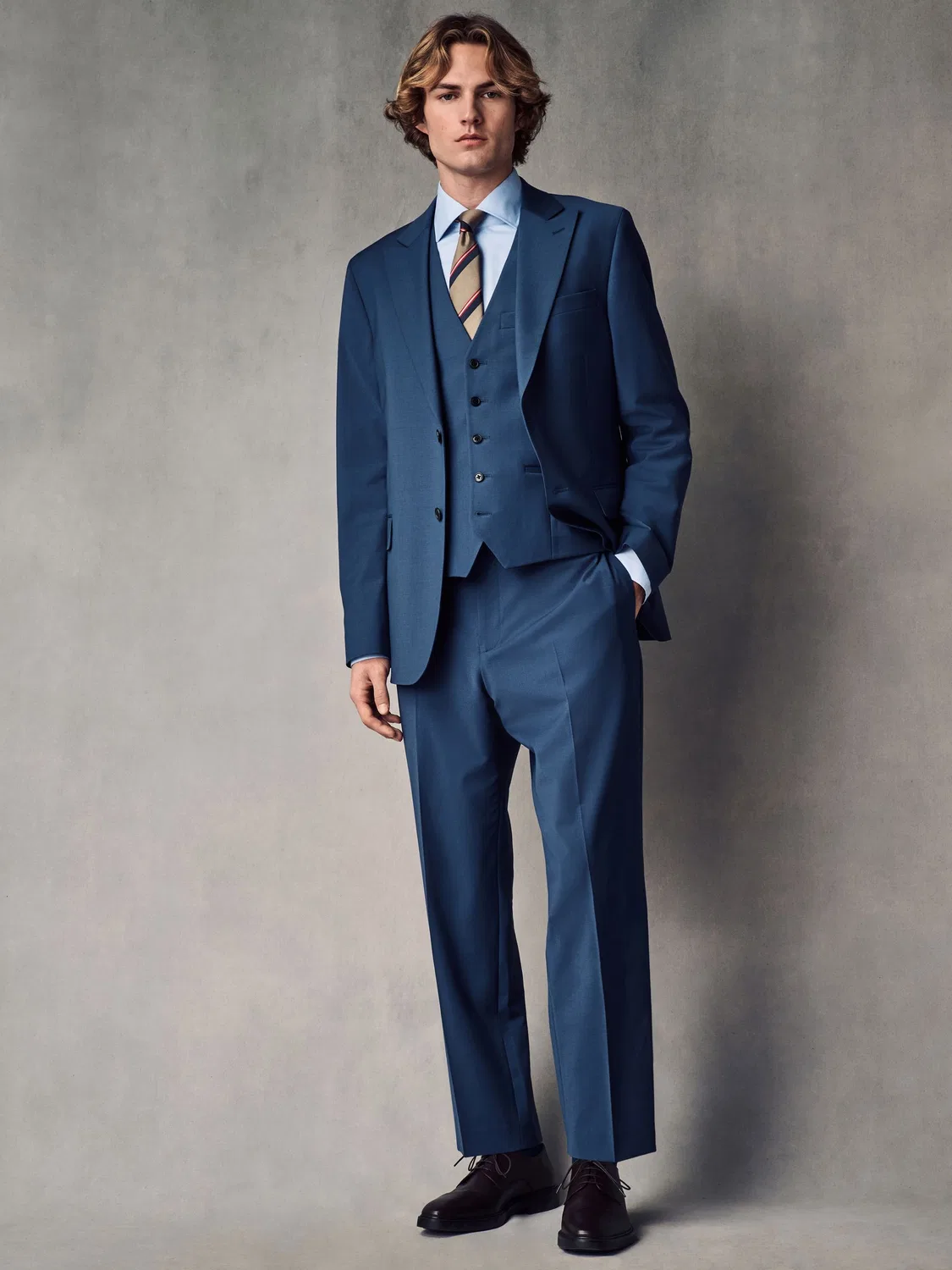 Пиджак Slim Fit Wool Blend Motionflex Next, синий — фото 4