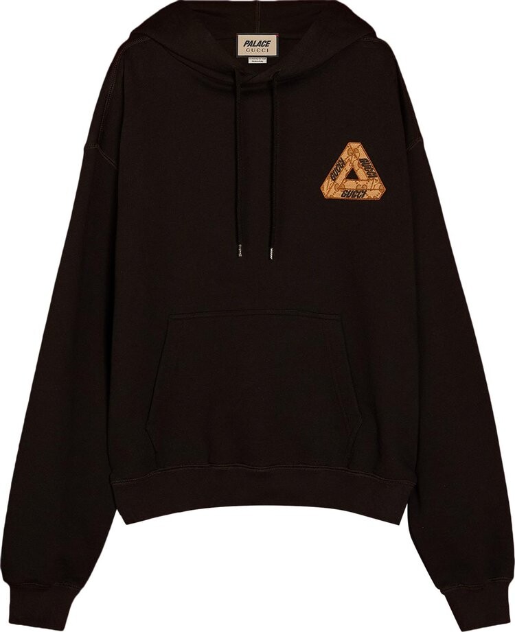 

Худи Gucci x Palace Hoodie With Triferg GG Patch Black, черный