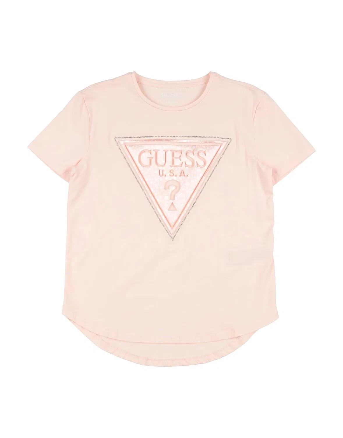 Детская футболка для девочек с логотипом Guess, абрикосовый