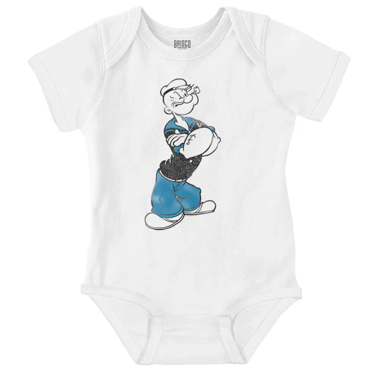 Детский боди-комбинезон хлопковый Popeye the Sailor Man Brisco Brands, White