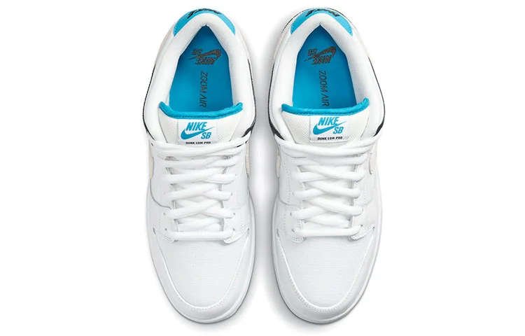 Кроссовки Nike SB Dunk Low, белый/черный/голубой — фото 4