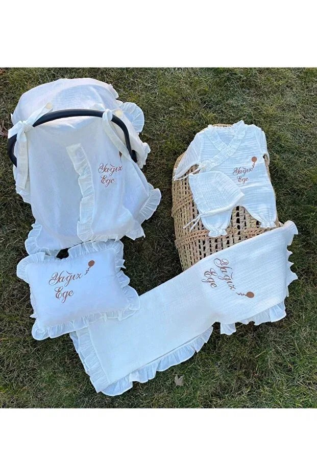 Детский комплект для выписки из роддома хлопковый Babymotif, Ecru — фото 2