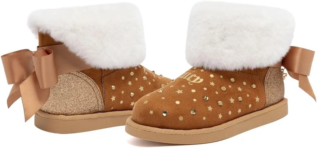 Детские зимние сапоги для девочек с меховой подкладкой Juicy Couture Girls Youth Winter Snow Boots, Cognac — фото 2