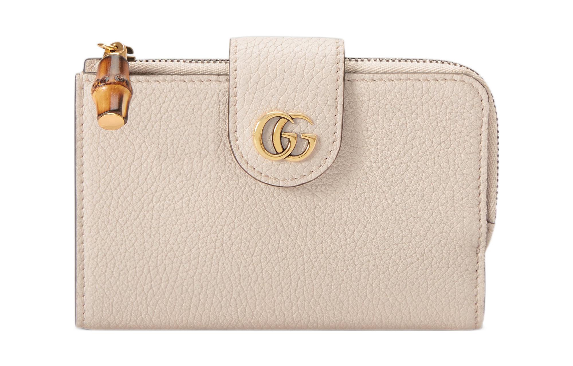 

Кожаный кошелёк средний женский светло-розовый GUCCI