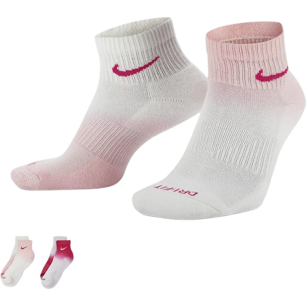 Носки EVERYDAY Unisex 2 пары Nike, 2 Pack (Birch Heather/Raspberry Red/Medium Soft Pink/Mountain White/Medium Soft Pink/Raspberry Red) — фото 3