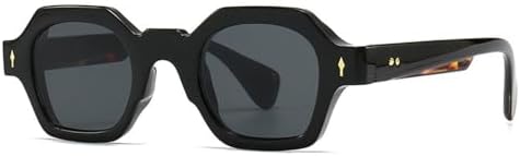 

Солнцезащитные очки Polygon Retro 2027 для женщин, модные, с заклепками, для активного отдыха, зеркальные, UV400, C6, черный с леопардовым принтом, один размер MTZJH, One Color