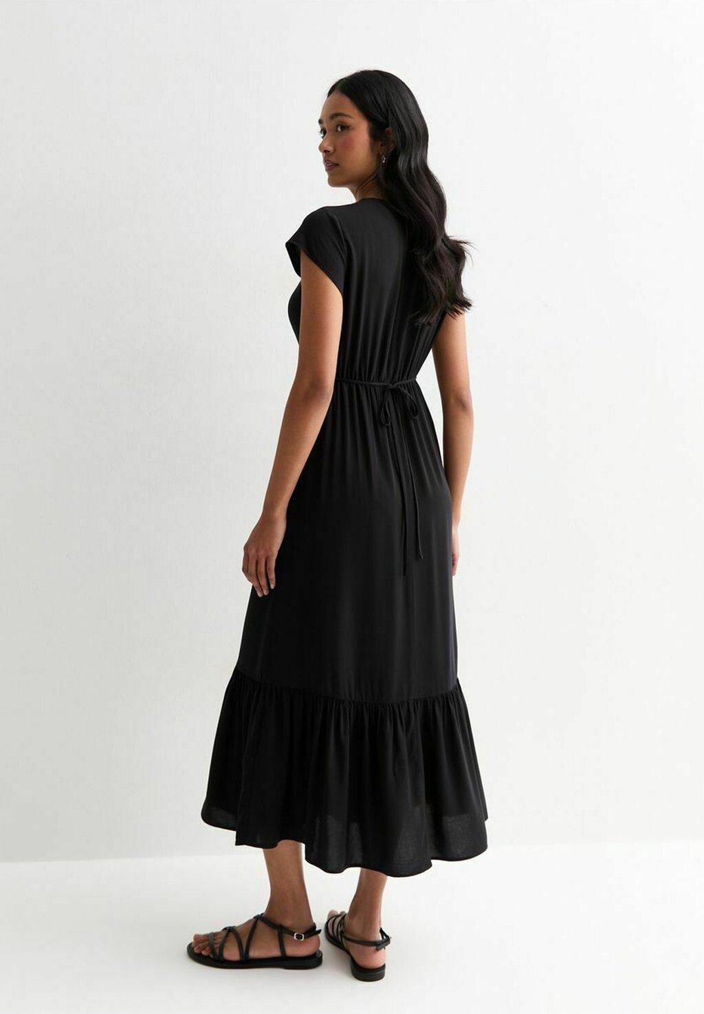 

Повседневное платье RUFFLE HEM MIDI New Look, черный