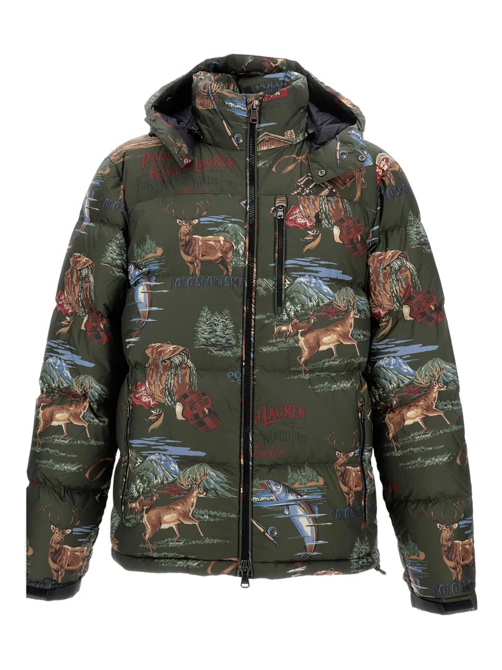 

Пуховик с принтом POLO RALPH LAUREN, зеленый