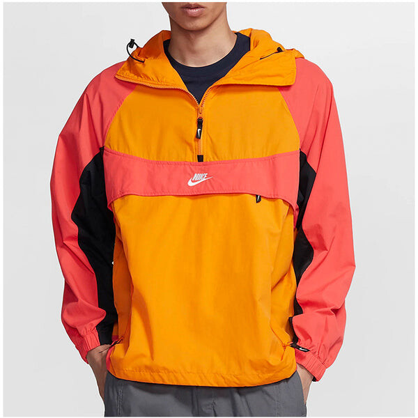 Куртка Nike Sportwear Retro Colorblock Loose Half Zipper hooded Pullover Woven Jacket Orange, оранжевый — фото 3