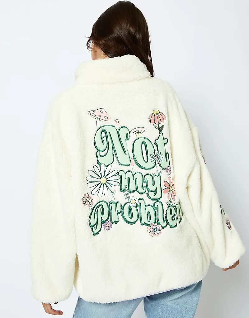 

London Not My Problem Длинный флис в кремовом цвете Skinnydip