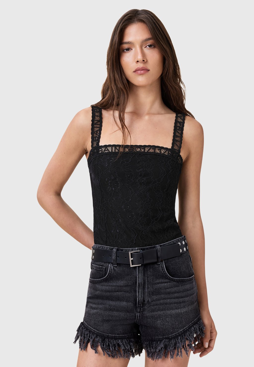 

Топ VERA LACE BODYSUIT. AllSaints, черный