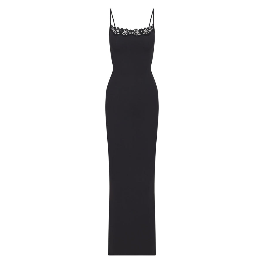 

Длинное платье-комбинация SKIMS Fits Everybody Lace, цвет Onyx