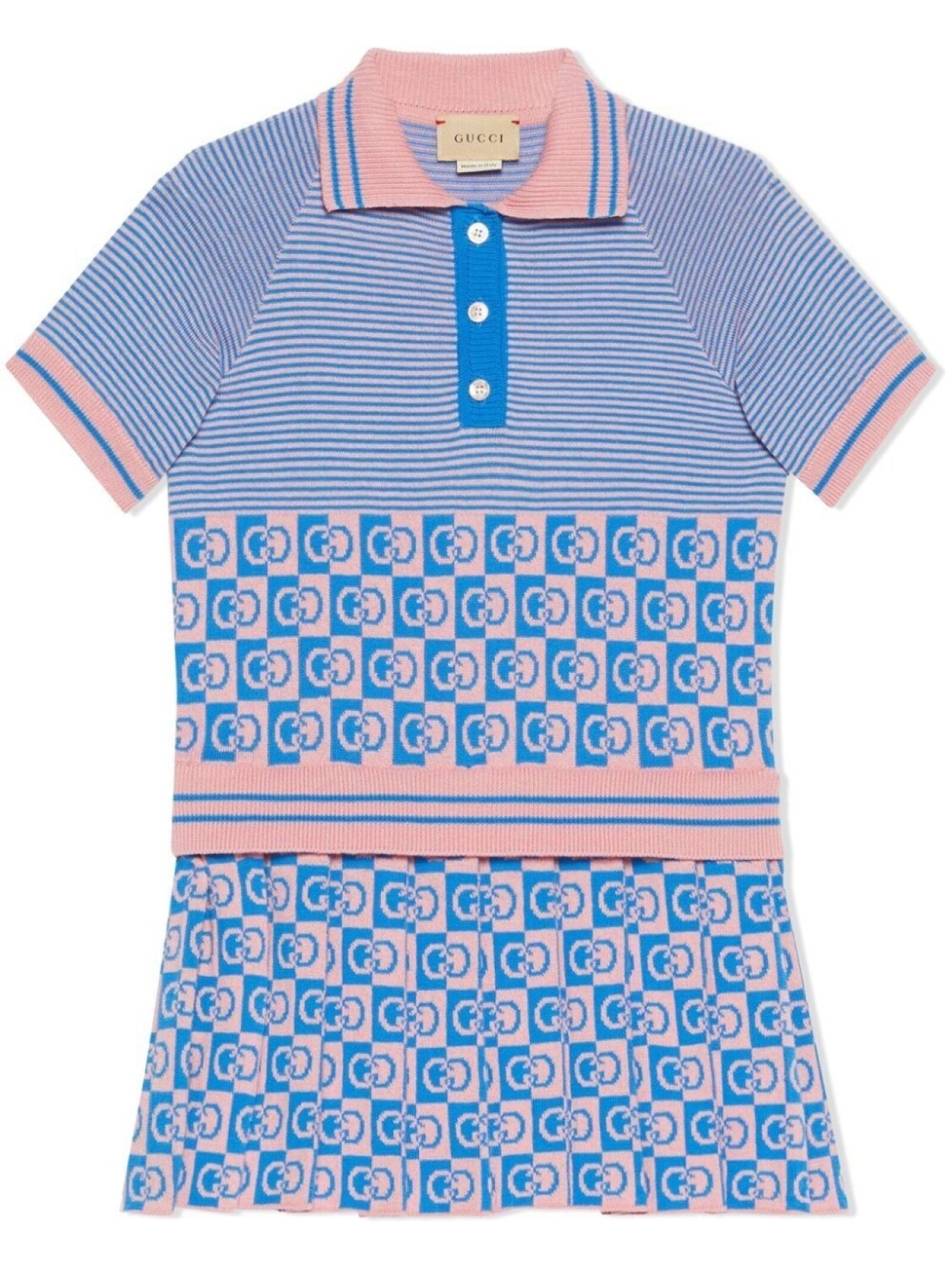 

Gucci Kids трикотажное платье с логотипом Interlocking G, синий