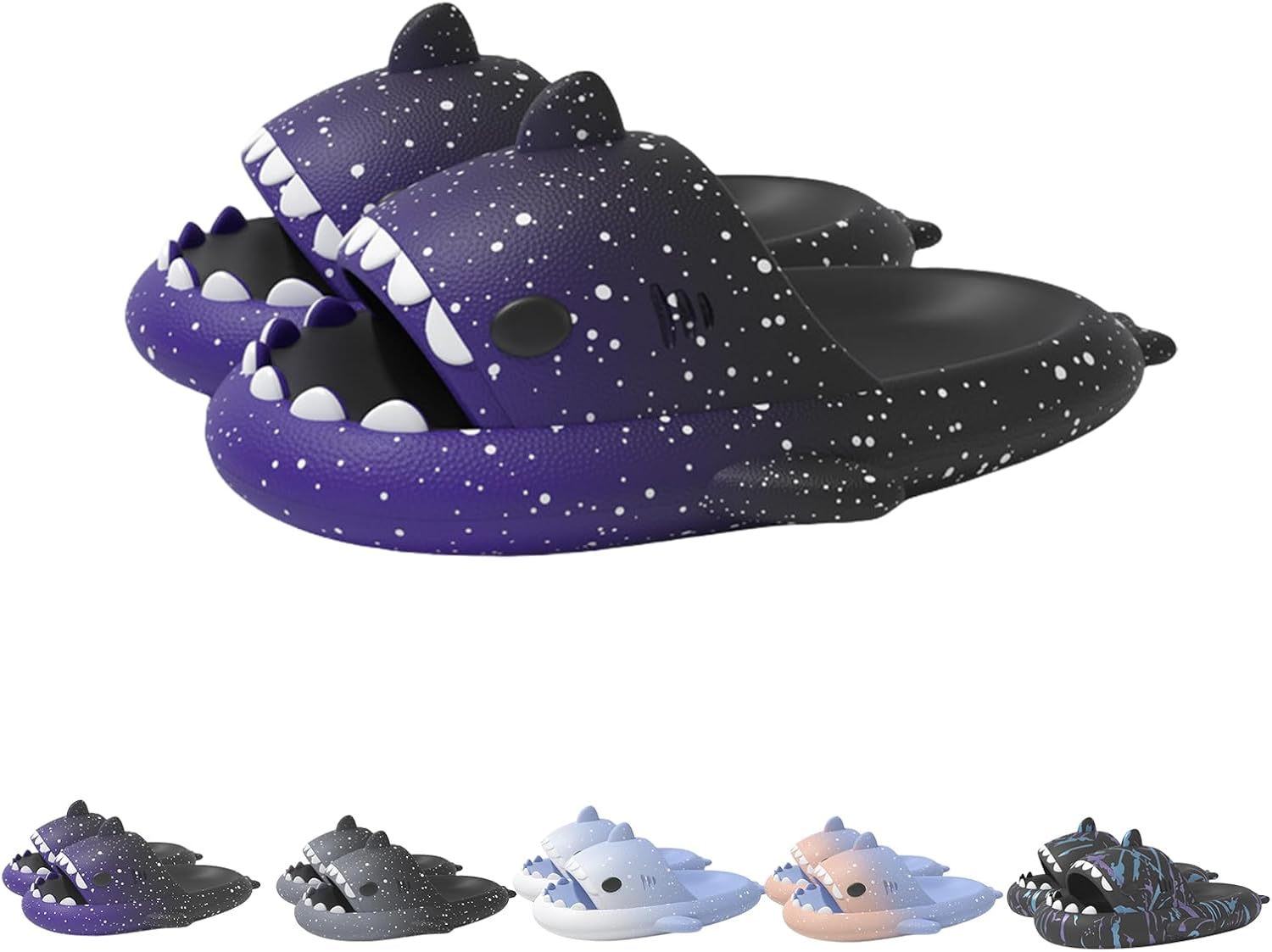 

Сланцы с пятнистым сиянием, противоскользящие и быстросохнущие с облаками звездного неба, градиентные сланцы-акулы унисекс Generic, фиолетовый