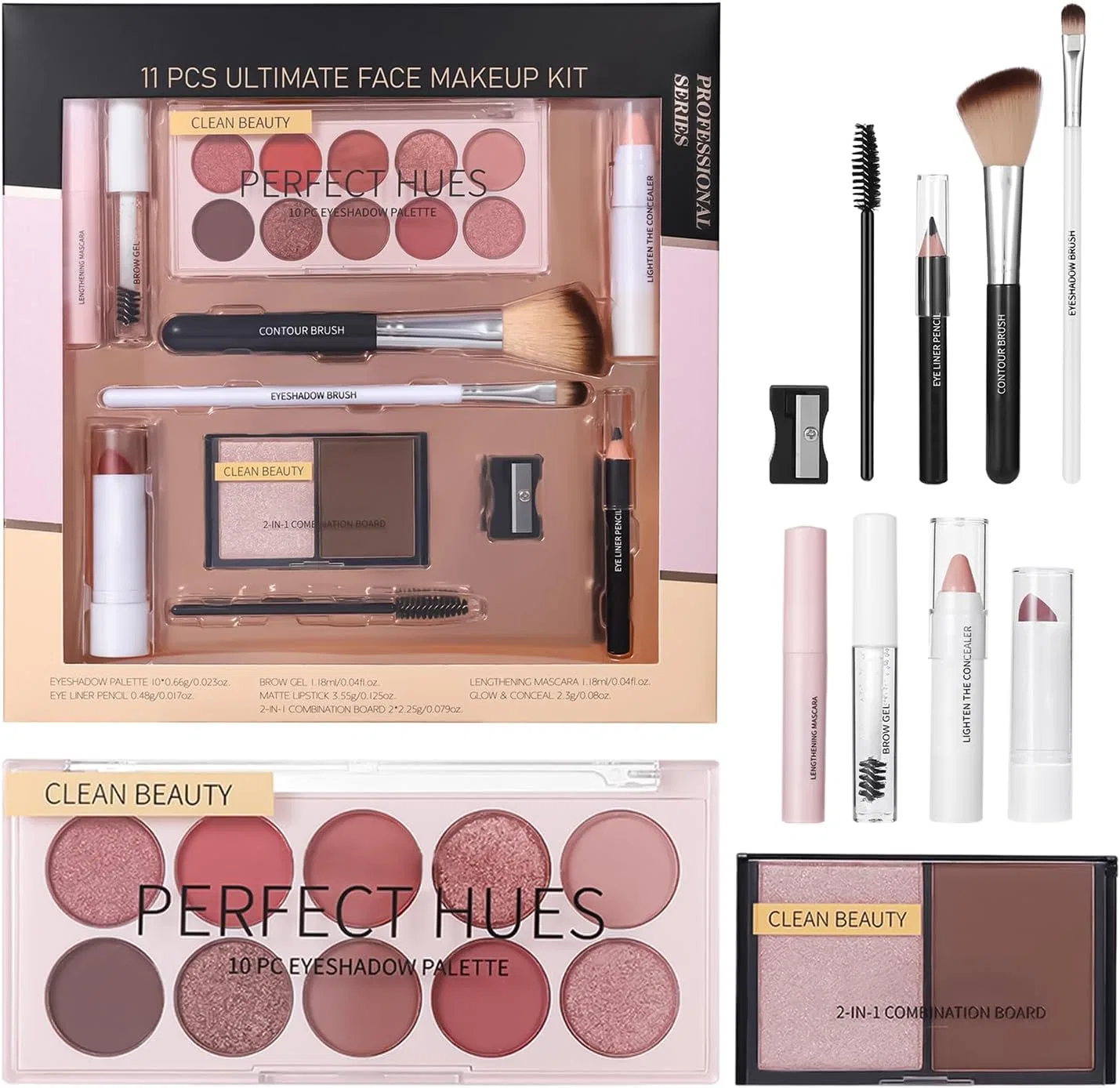 Набор для макияжа для начинающих, 11 предметов, 01