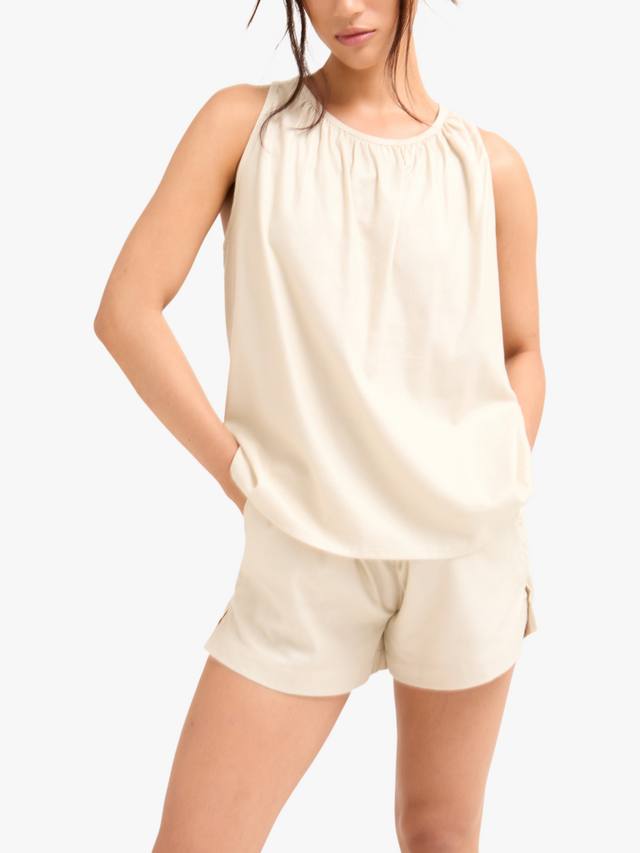 

Хлопковый сет из модала: топ и шорты Pretty You London, Natural