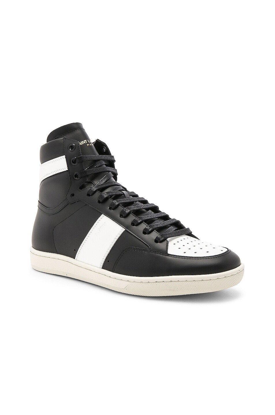 Кроссовки Saint Laurent Signature Court Classic SL/10H Leather High Tops, цвет Black & White — фото 2