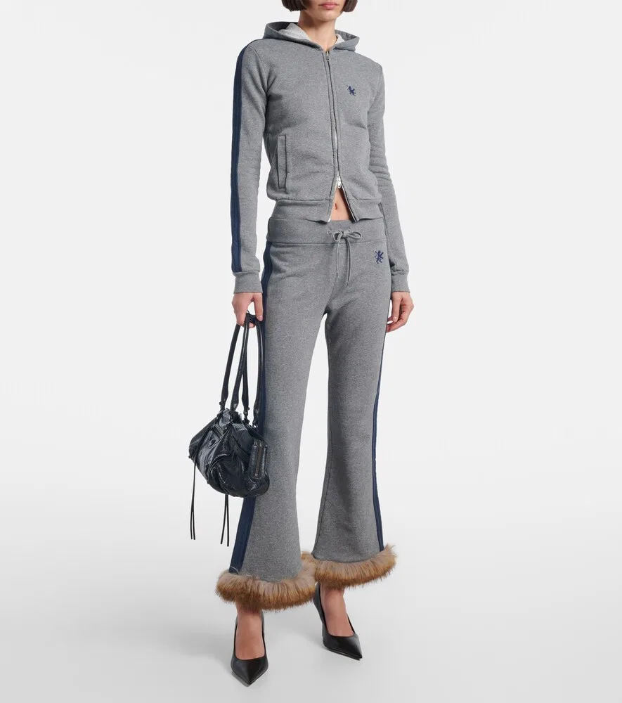Вышитые хлопковые капри с низкой посадкой Balenciaga, серый — фото 2