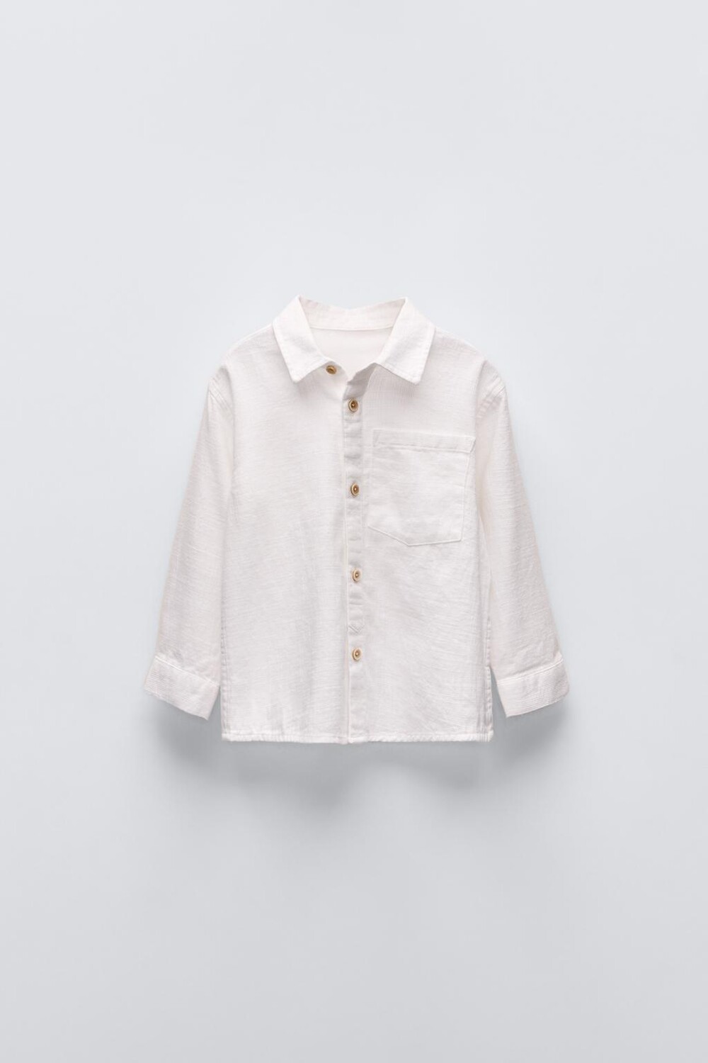 

Фактурная рубашка с карманом ZARA, экрю