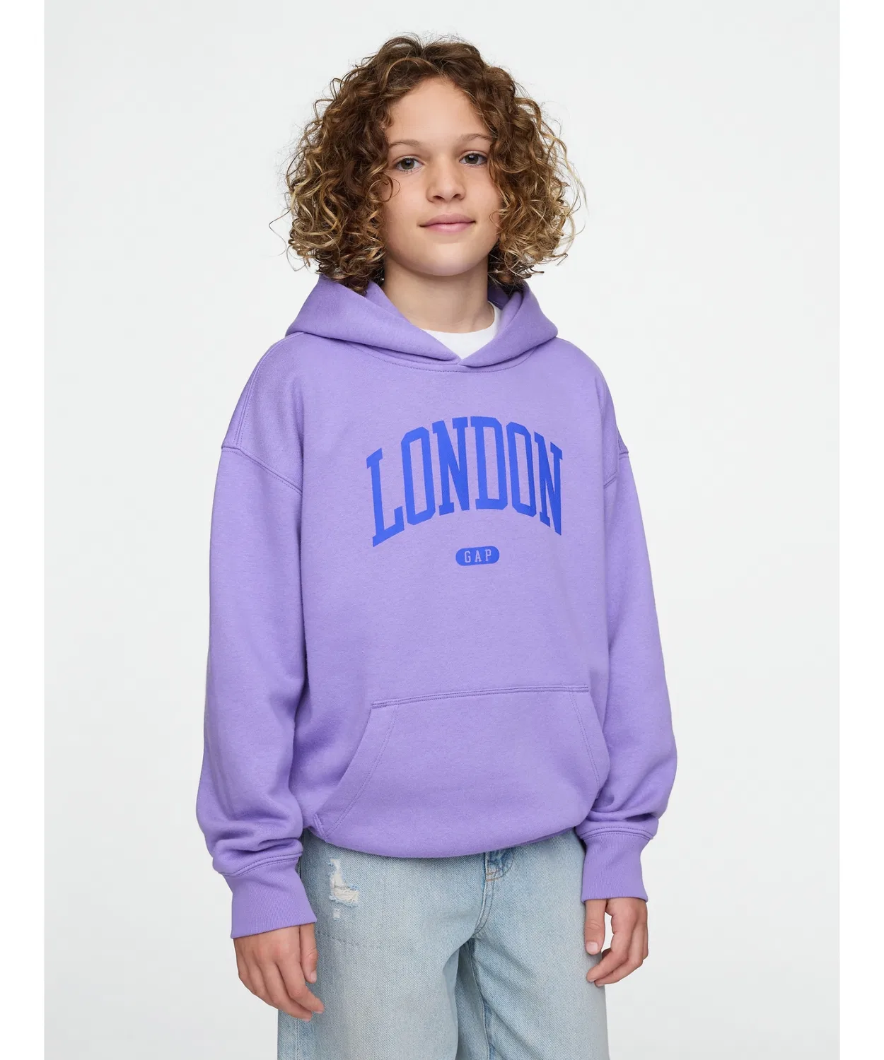 Детская парка Gap Vintage Soft Relaxed с логотипом города, фиолетовая
