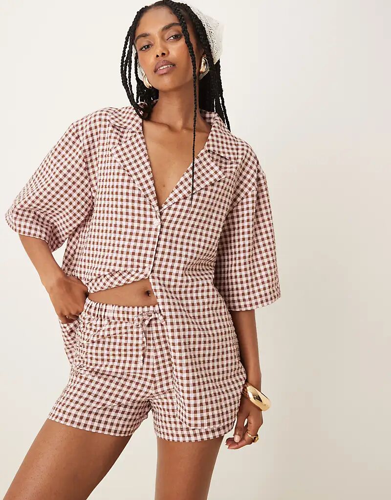 

Шорты ASOS DESIGN в розовую клетку