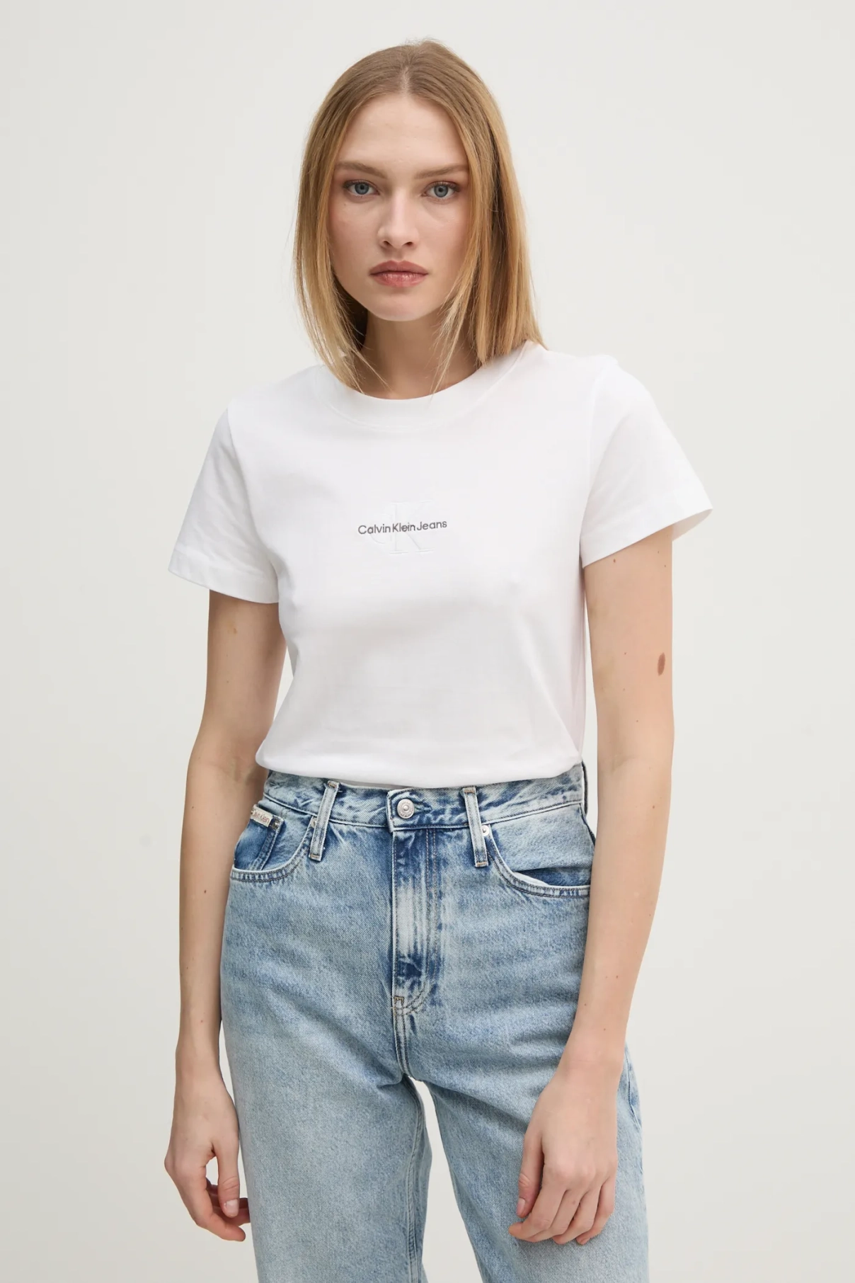 

Хлопковая футболка Calvin Klein Jeans, белый