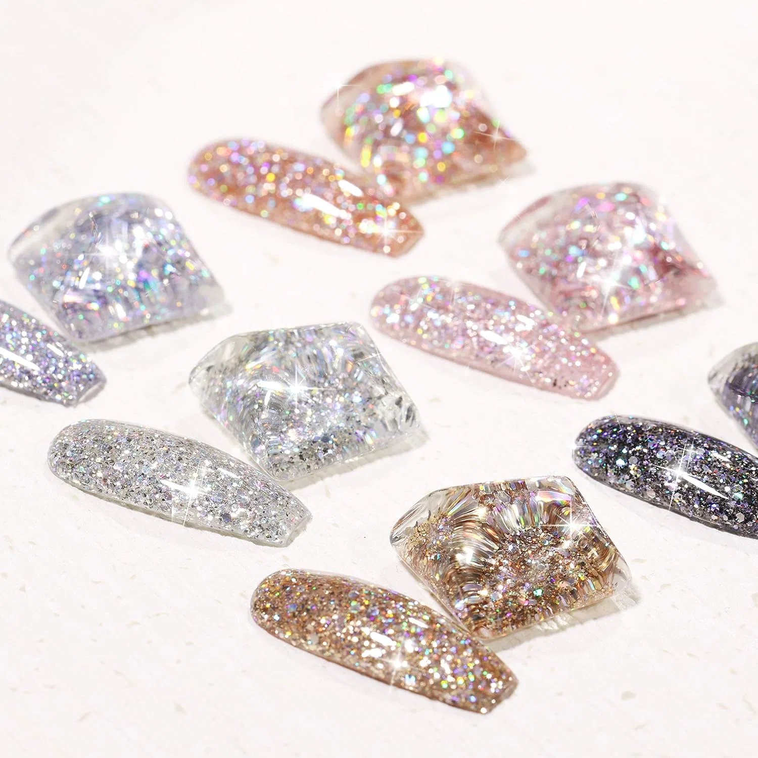 Набор гель-лаков «Chrome Platinum Glitter» из 6 цветов от GAOY Gaoy — фото 2