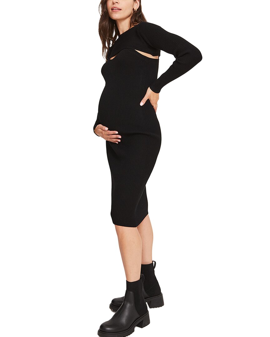 

Платье для беременных HATCH The Joelle Knit Dress With Shrug, черный