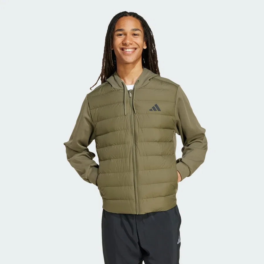 Мужская куртка с капюшоном adidas ESS LD HYB HD J, Зеленый