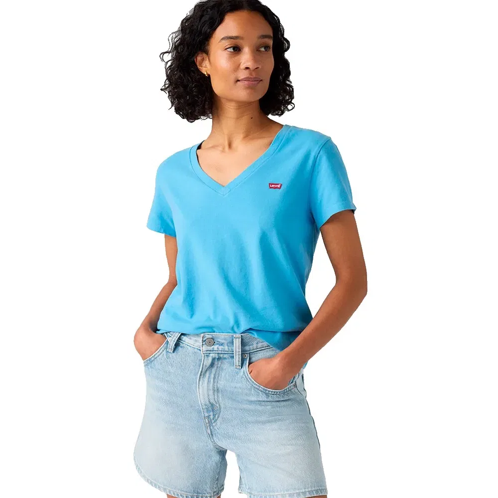 Женская футболка с v-образным вырезом и коротким рукавом Levi's, Blue — фото 4
