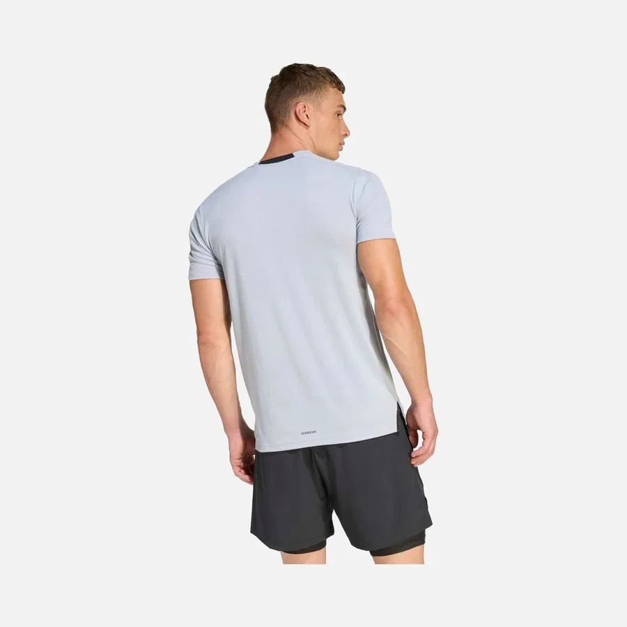 Футболка спортивная с коротким рукавом AEROREADY Designed for Training Workout Short-Sleeve adidas, Серый — фото 2