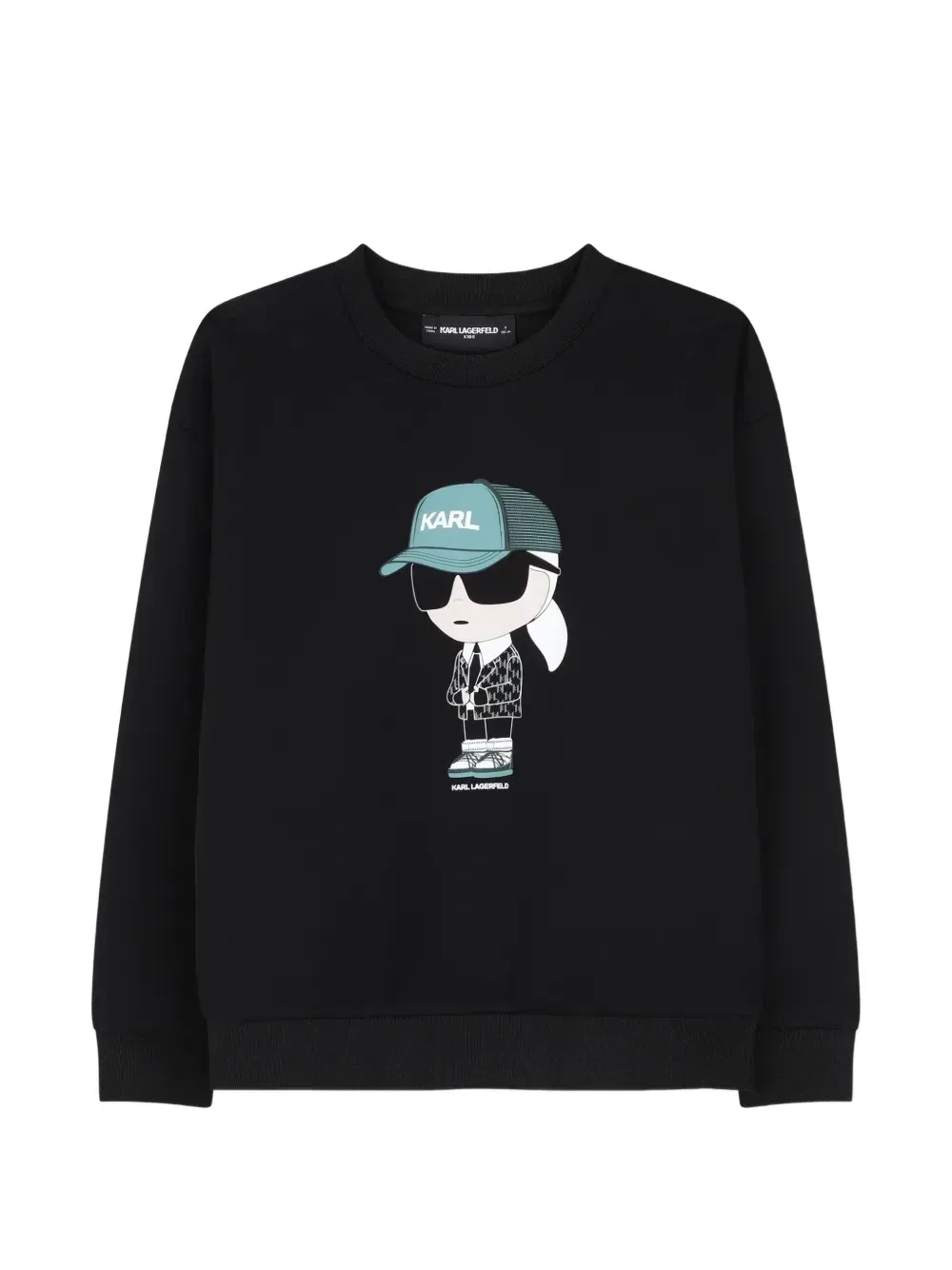 Толстовка Ikonik Karl с графичным принтом Karl Lagerfeld Kids, черный
