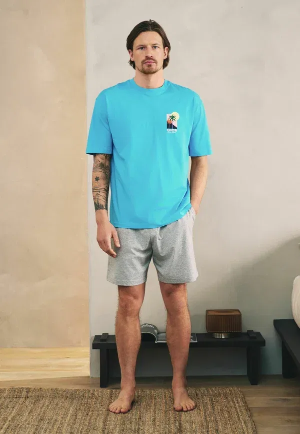 Пижама из хлопка Set 2 pack - pyjamas, Next orange Amalfi, синий/оранжевый — фото 3