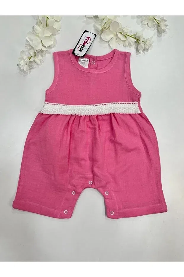 Детский комбинезон для девочек хлопковый Esterella, Pink — фото 3
