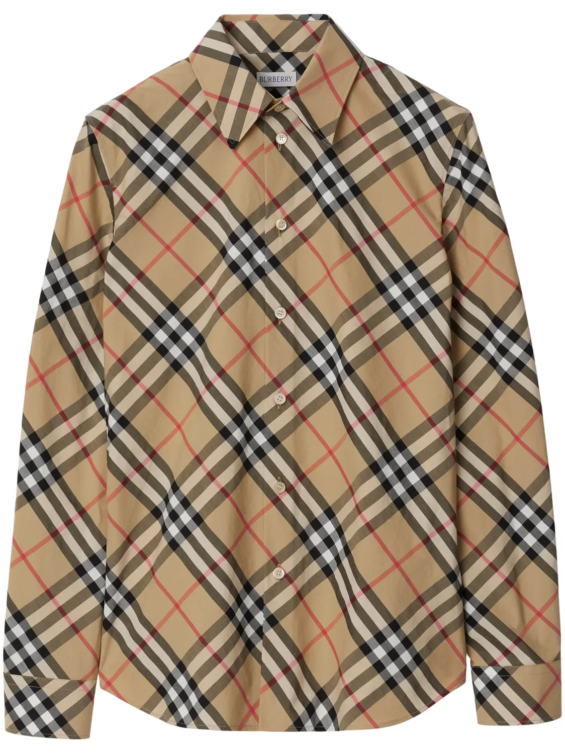 Рубашка из хлопка в клетку Burberry, нейтральный