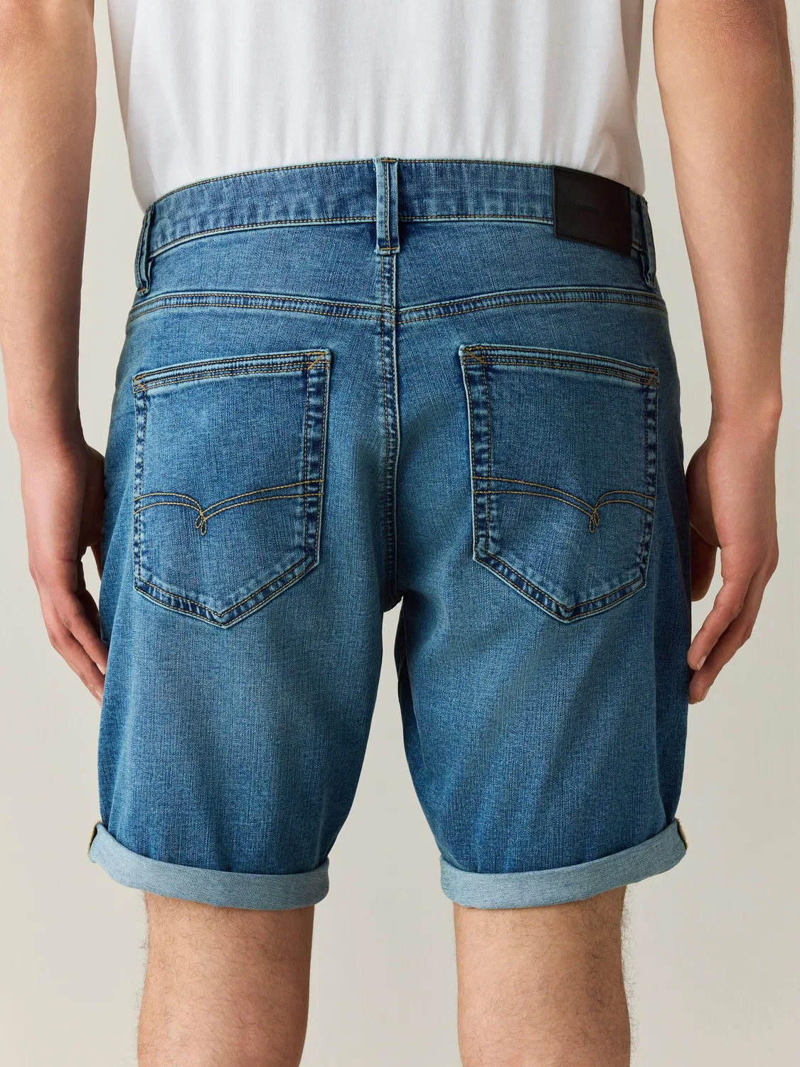 Шорты джинсовые Slim Fit Motion Flex Next, средний синий — фото 2