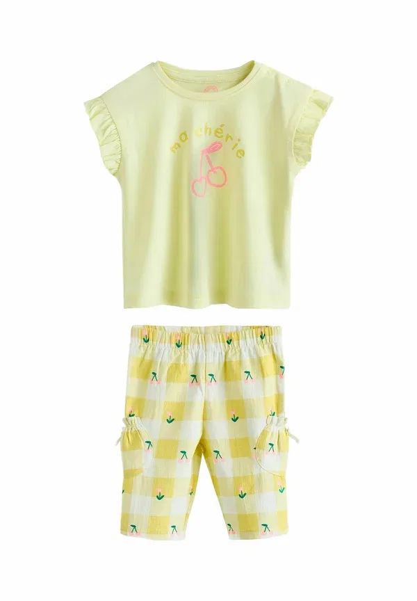 Комплект из топа и брюк с принтом Regular fit Next, Yellow Cherry, желтый