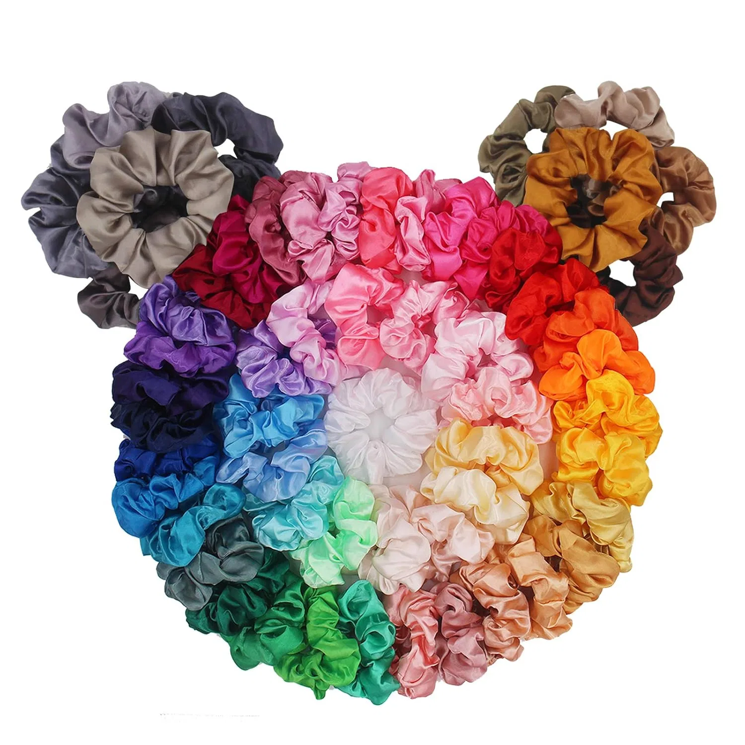 Набор из 60 атласных шелковых резинок для волос BeeVines Beevines, Mixed Colours