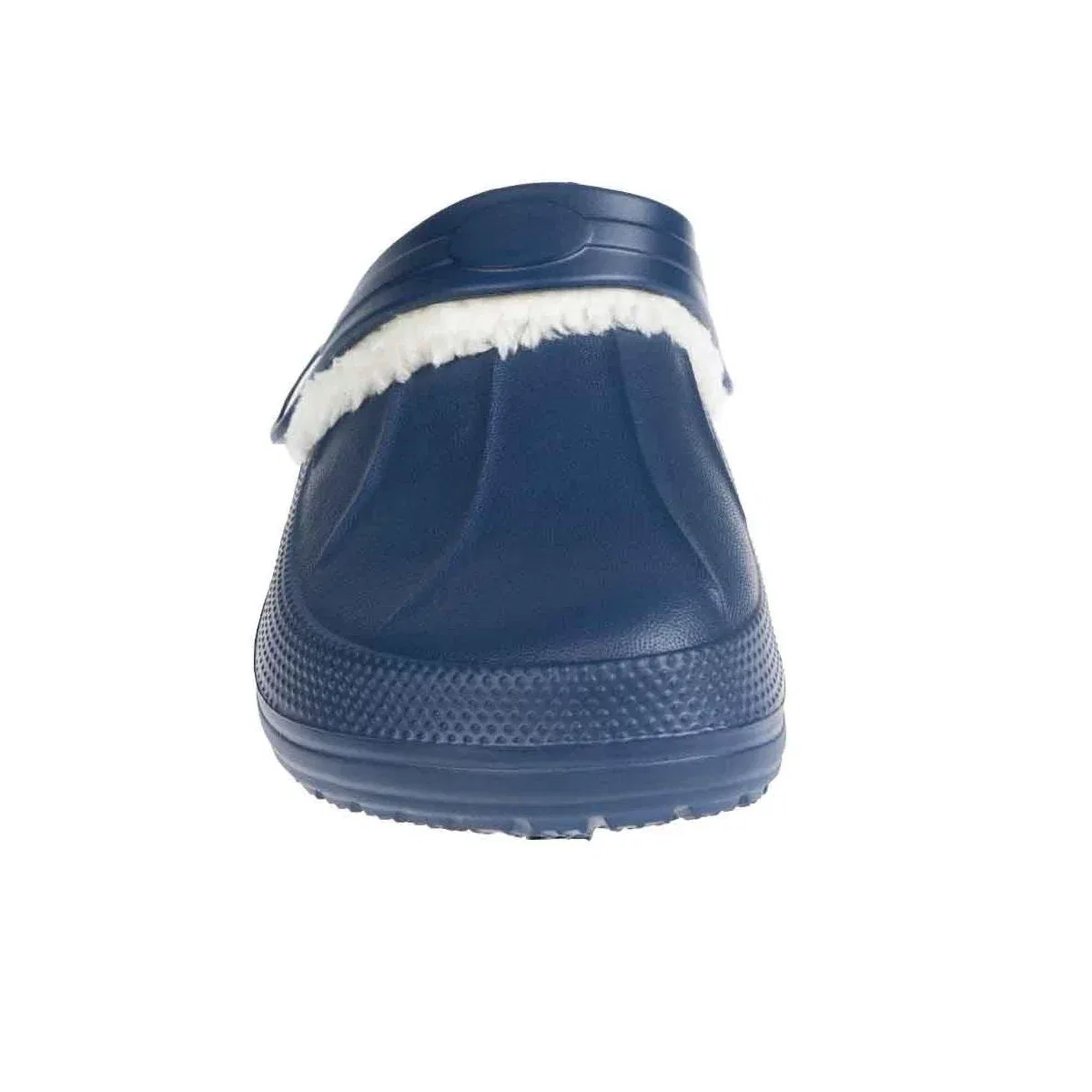 Детские сабо для мальчиков с искусственным мехом Furry Little Solid Clog Foamwalk, Navy — фото 4