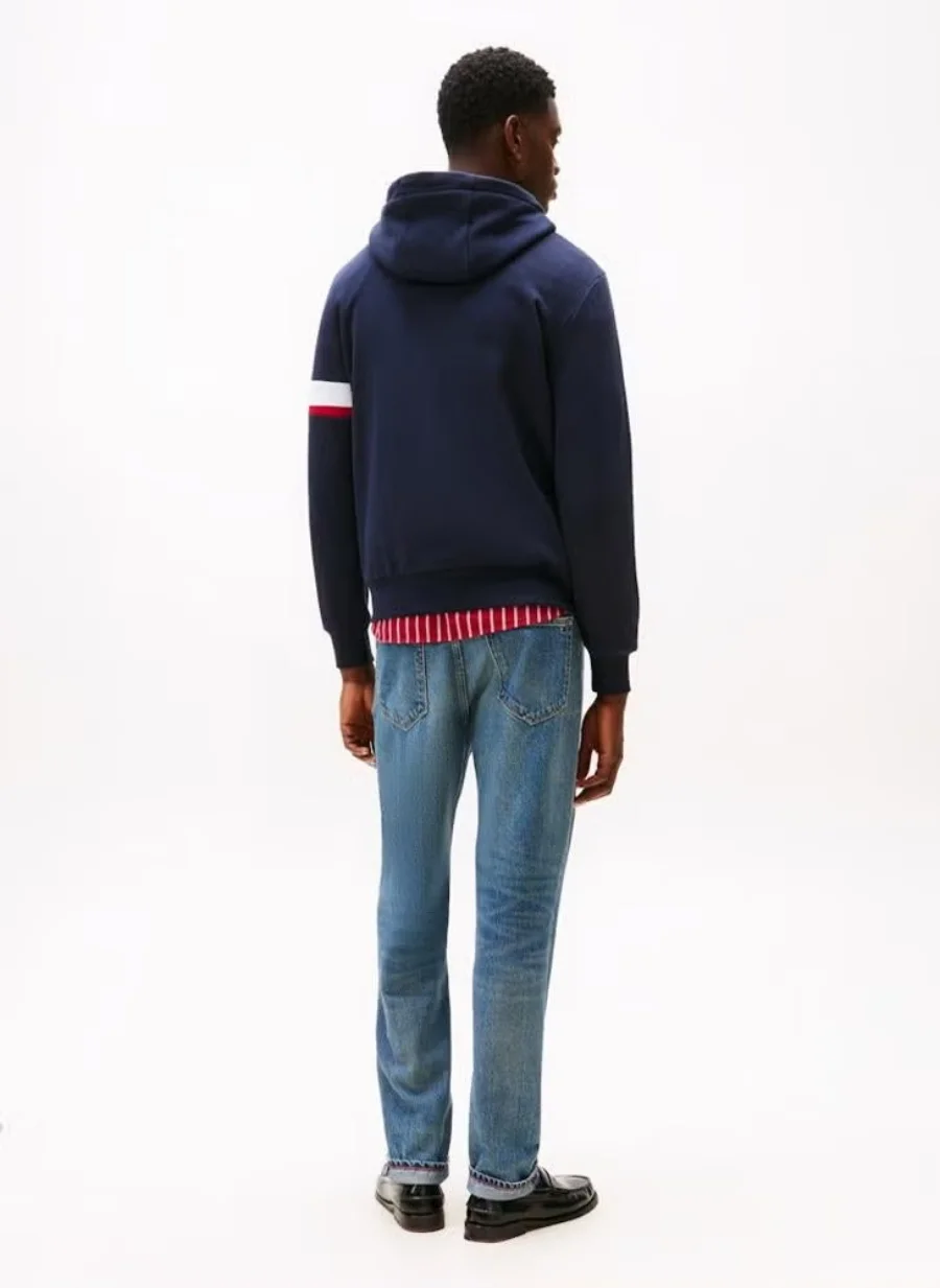 Худи Tommy Hilfiger Embossed Logo, синий — фото 4