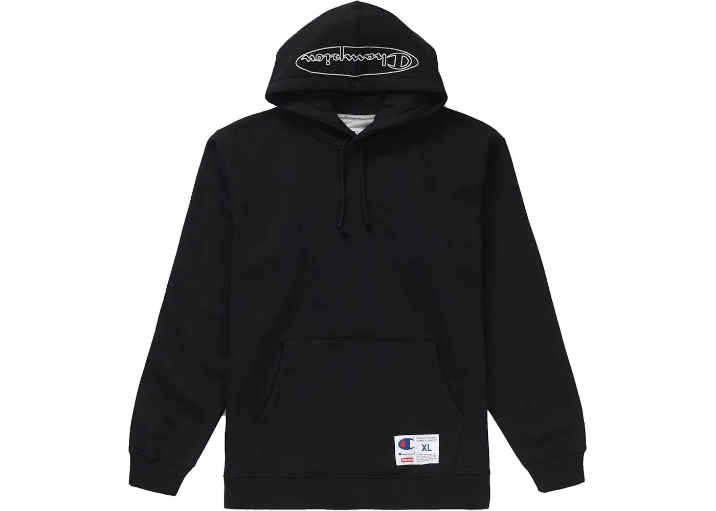 Мужской худи с принтом Supreme Hooded Sweatshirt, Black