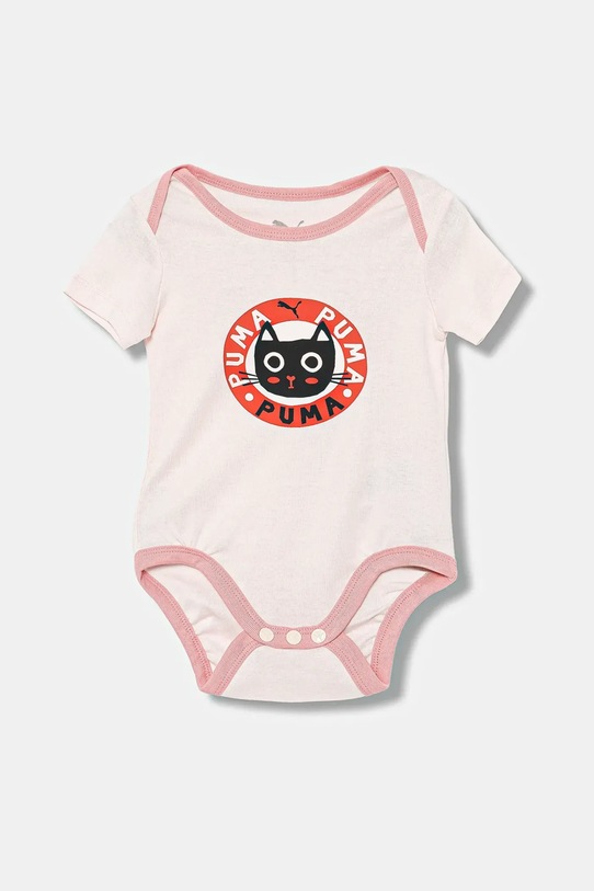Детские хлопковые боди MINICATS Newborn 2-Pack Graphic Bodysuit Set INF 2-pack Puma, розовый — фото 4
