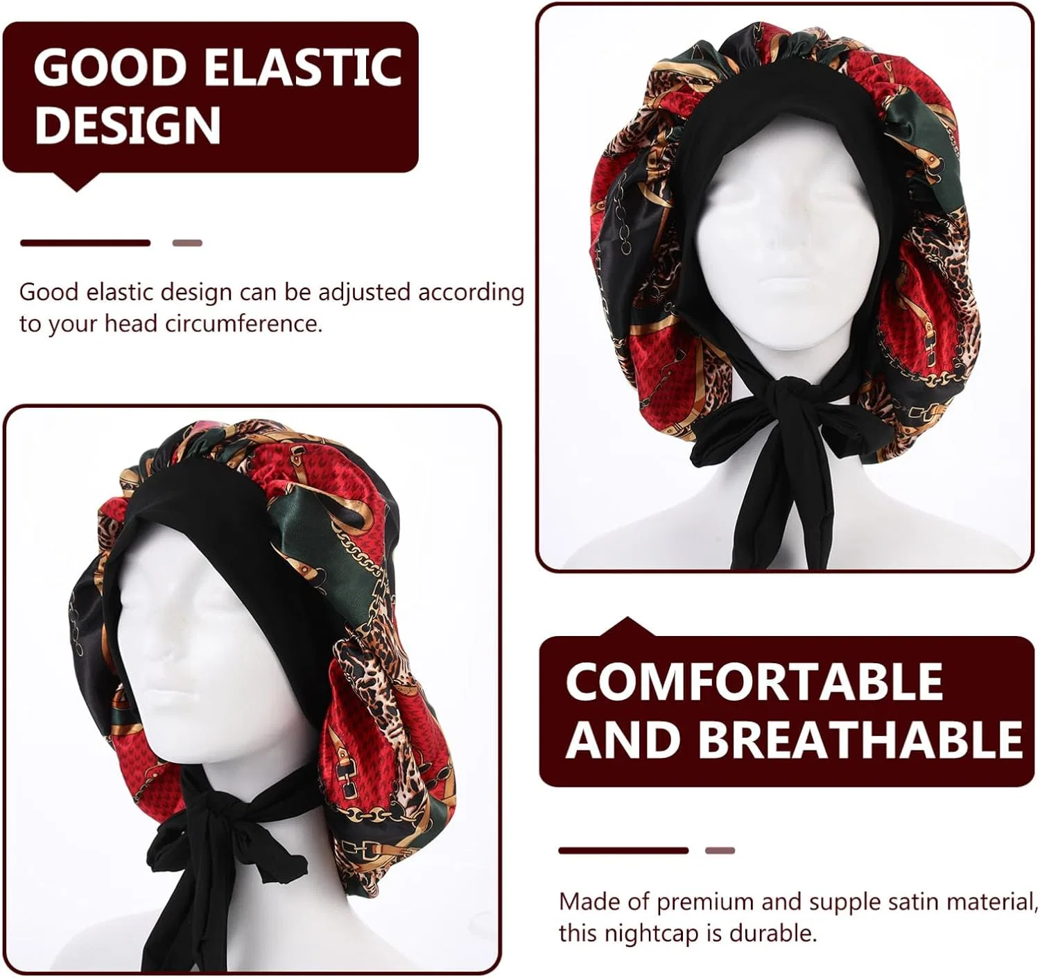 Шапочка для душа Satin, GALPADA, Pack of 4, Red — фото 4