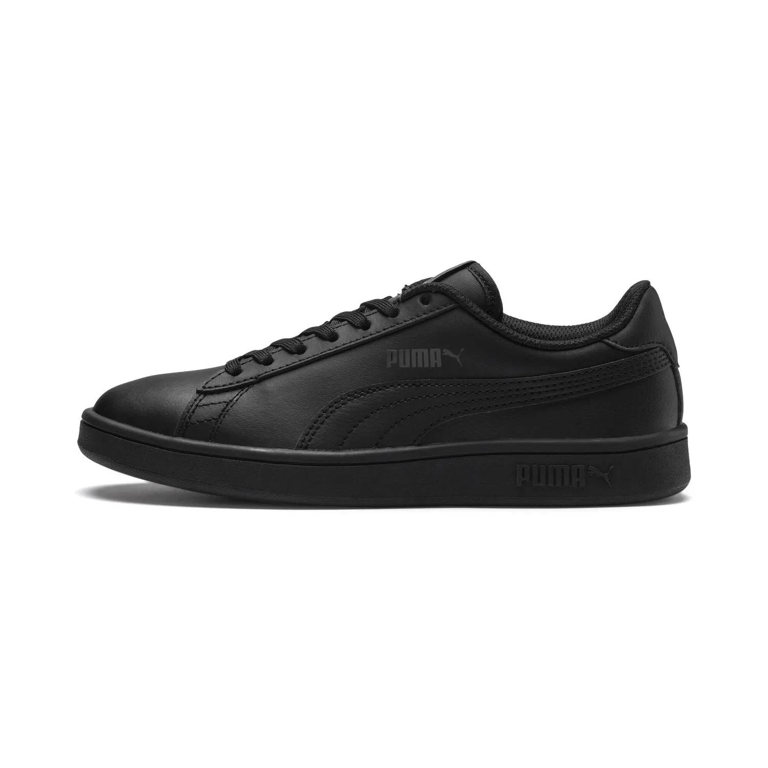 Детские кроссовки для мальчиков кожаные PUMA Smash V2 L Jr PUMA Black